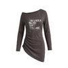 HeyHenry Early Spring Slimming One-shoulder Long Sleeve Women's Top