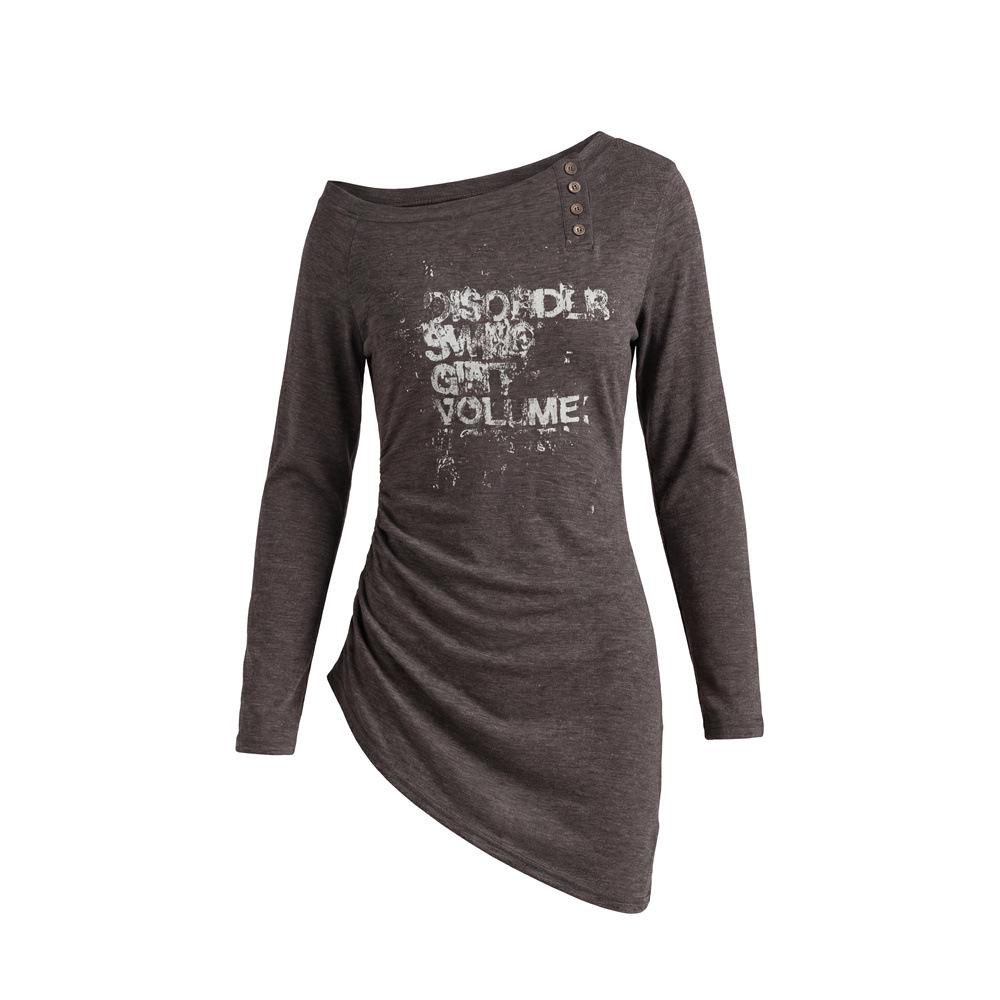 HeyHenry Early Spring Slimming One-shoulder Long Sleeve Women's Top