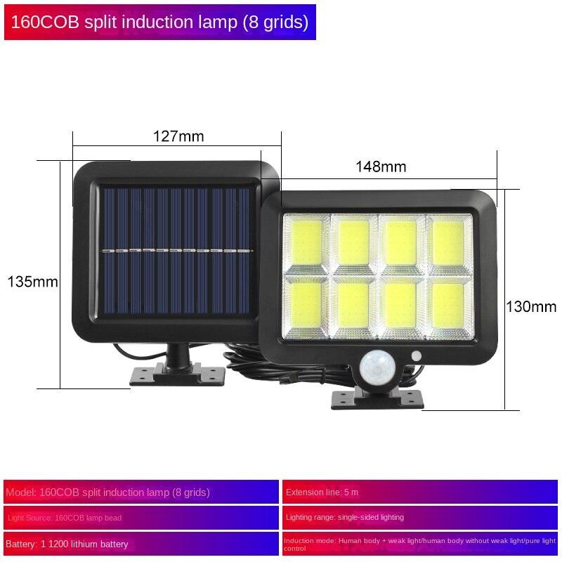 56LED Induction Wall Lamp Waterproof Split Solar 100COB Separated Human Body Induction Courtyard Lamp Garage Lamp