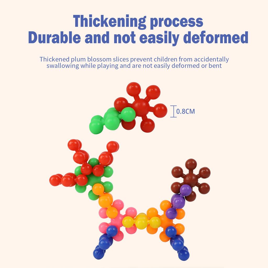 300/600pcs Of Plum Blossom Building Blocks 3d Rotating Snowflake Slices Splicing Diy Toy Best Birthday Christmas Gifts For Kids