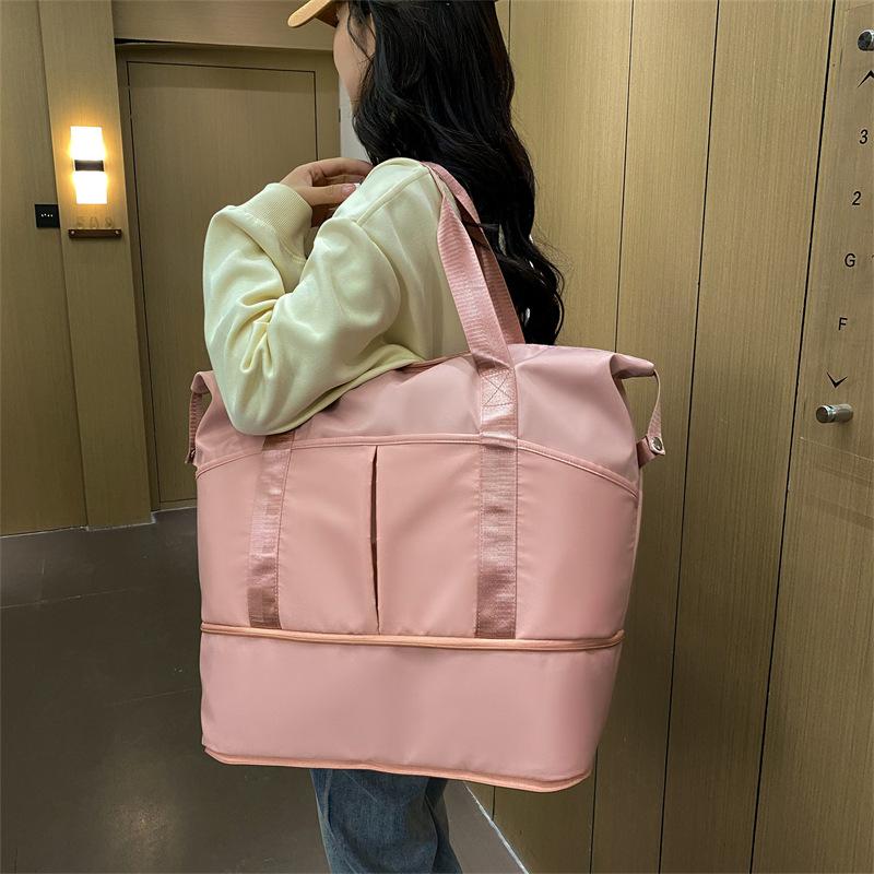 Expandable short-distance travel bag, women's large-capacity wet and dry separation sports yoga fitness bag, maternity storage bag