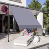 Folding Arm Awning Clamp Awning 200 X 120 cm, Height-Adjustable Sun Protection, Balcony Awning without Drilling, with Hand Crank, UV Protection (Grey)