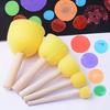 4 Pcs Yellow Sponge Brushes for Graffiti, Painting, and Art Projects - Round Mushroom Heads, Durable Rubber