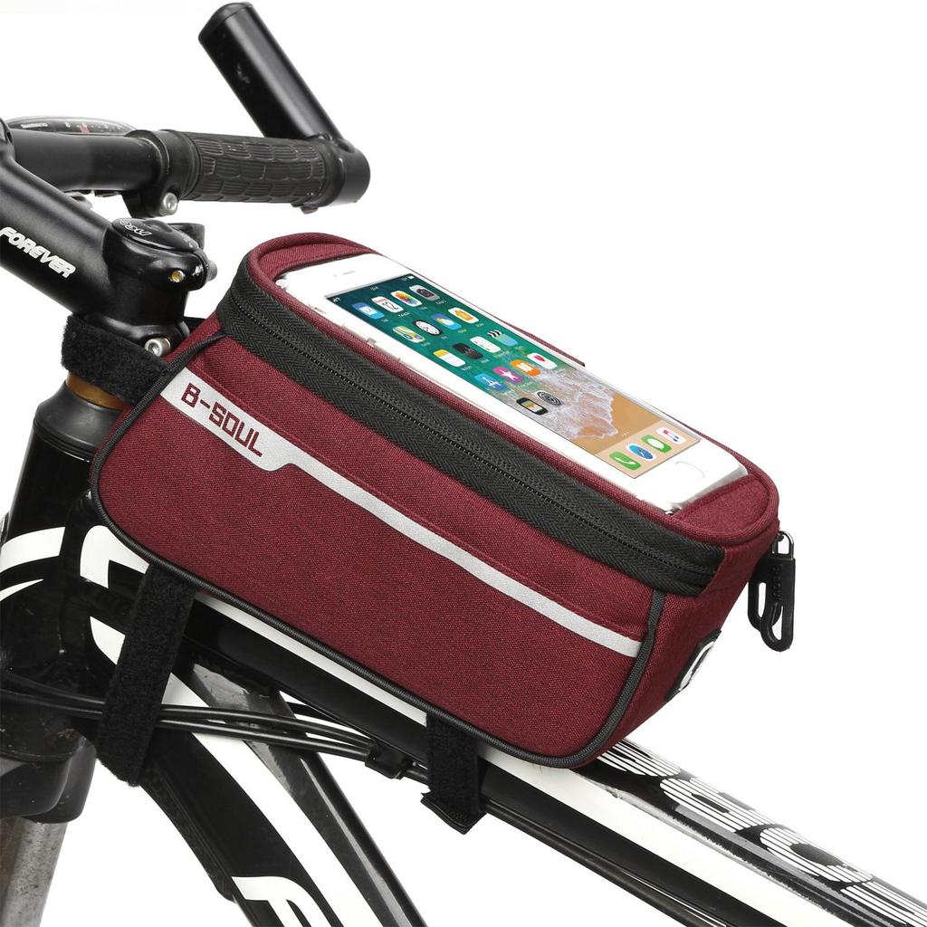 Mountain Bike Top Tube Frame Bag with Touch Screen Phone Holder