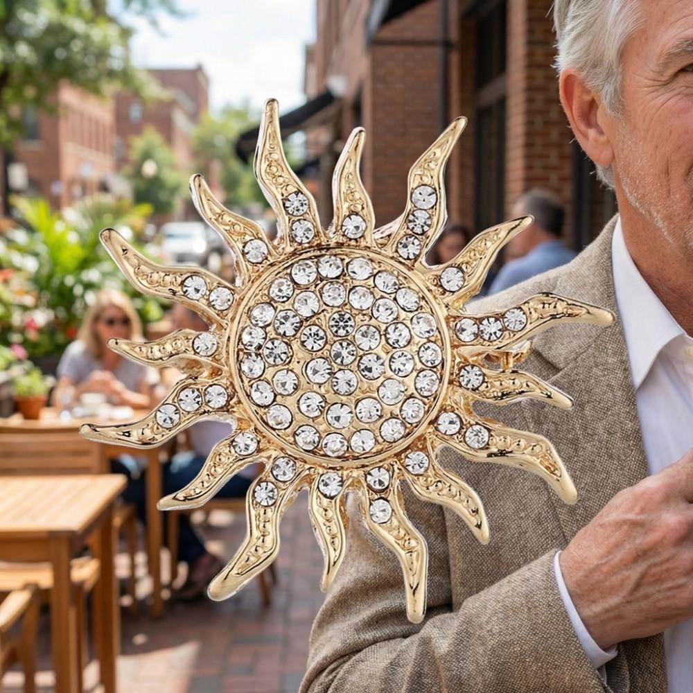 Sunflower Suit Lapel Pin Metal Men Brooch Vintage Fashion Suit Collar Pin  Collar Decoration