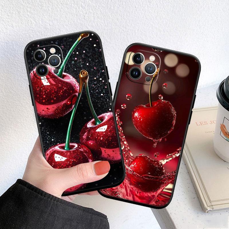 LO24 Cherry fruit Soft Shell Phone Case for Samsung Galaxy S20 S21 S22 Ultra FE + Plus A21S A22 A24 A25 A26 A30 A30S A31