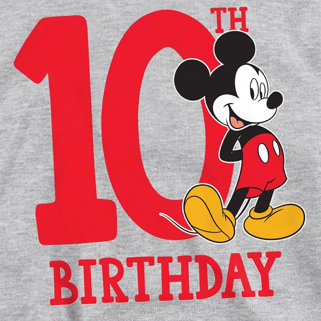 Disney Childrens/Kids Mickey Mouse Heather 10th Birthday Hoodie
