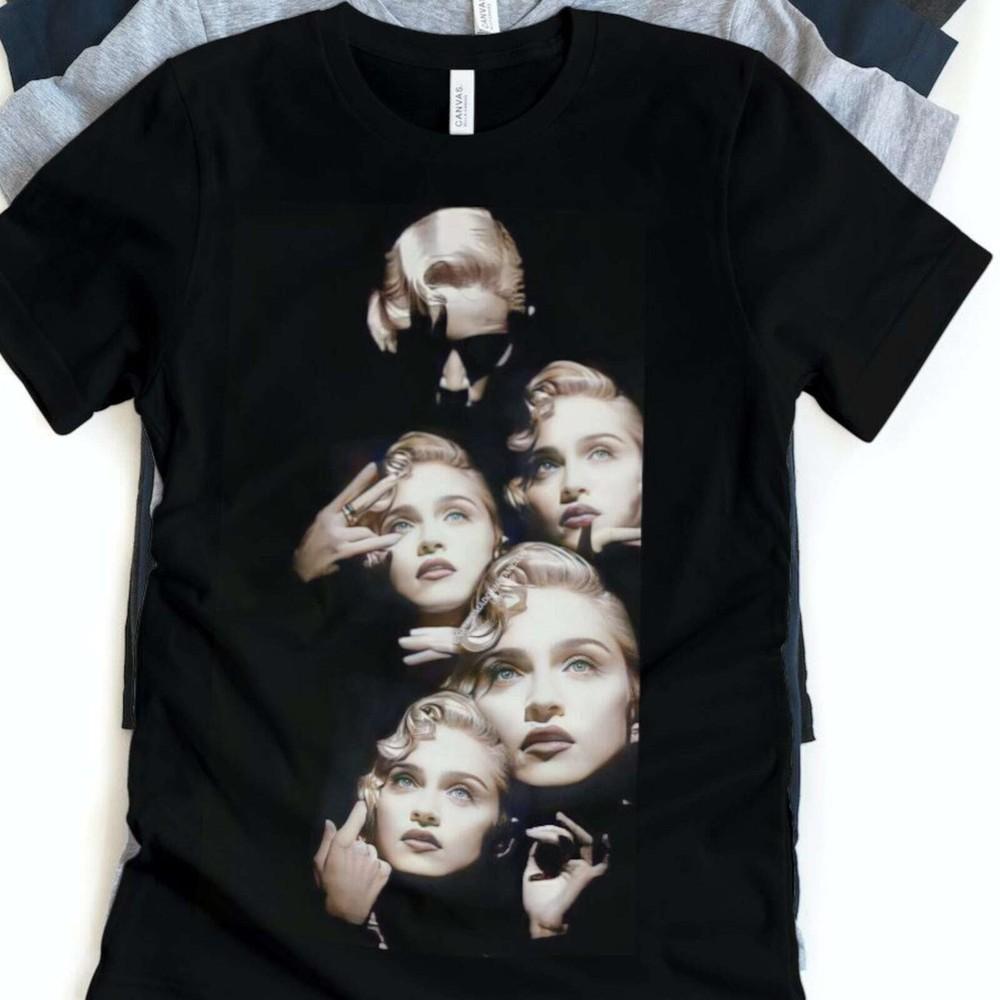 Madonna Retro T-Shirt Madonna Black White Shirt Music Shirt Gift Tee For You Unisex T-Shirt S