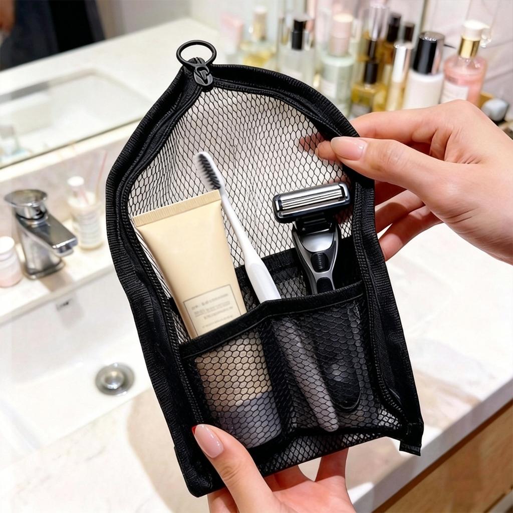 Portable Vertical Cosmetic Bag Women EVA Mesh Storage Bag Large Capacity Pen Cosmetic Toothbrush Organizer Holder Wash Pouch