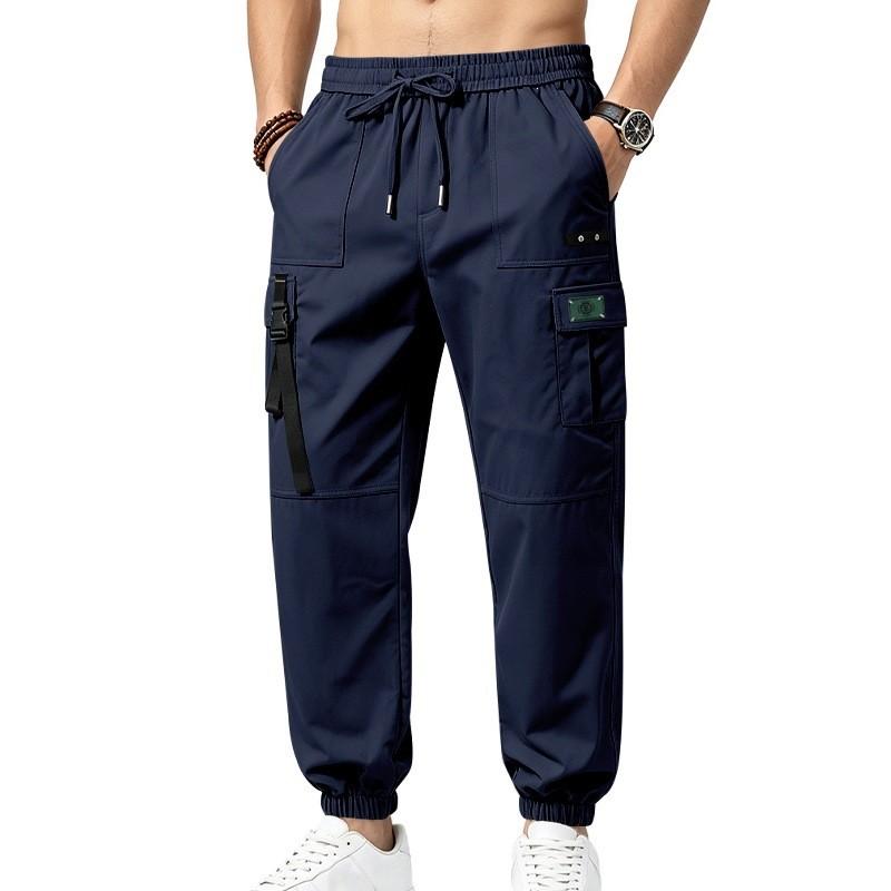 Men's Street-Style Workwear Sport Pants, with Elastic Waistband, Multiple Pocket Design, and A Casual and Fashionable Loose