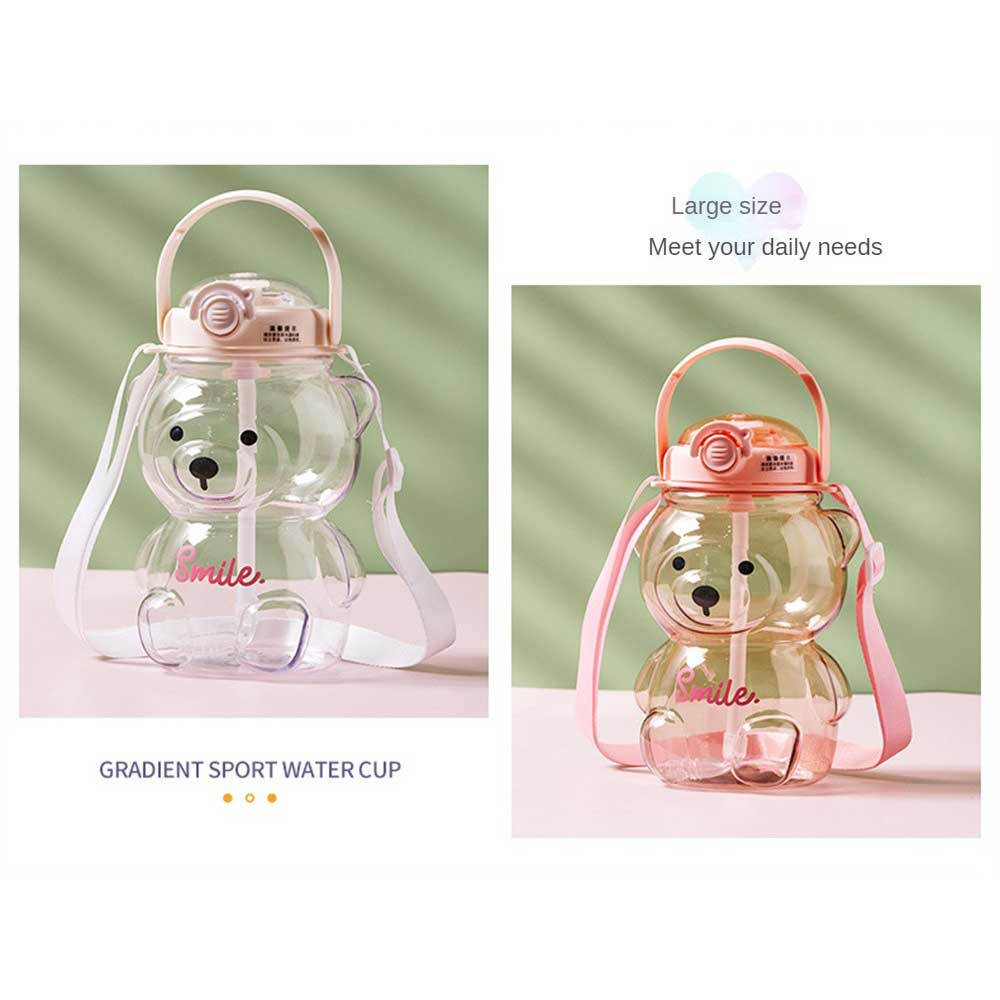 Reisebecher Kawaii Kinder Einwandig 1000ml Trinkgeschirr Becher Tasse Sport Sommer Flaschen Für Wasser Trinkflasche Bär Outdoor