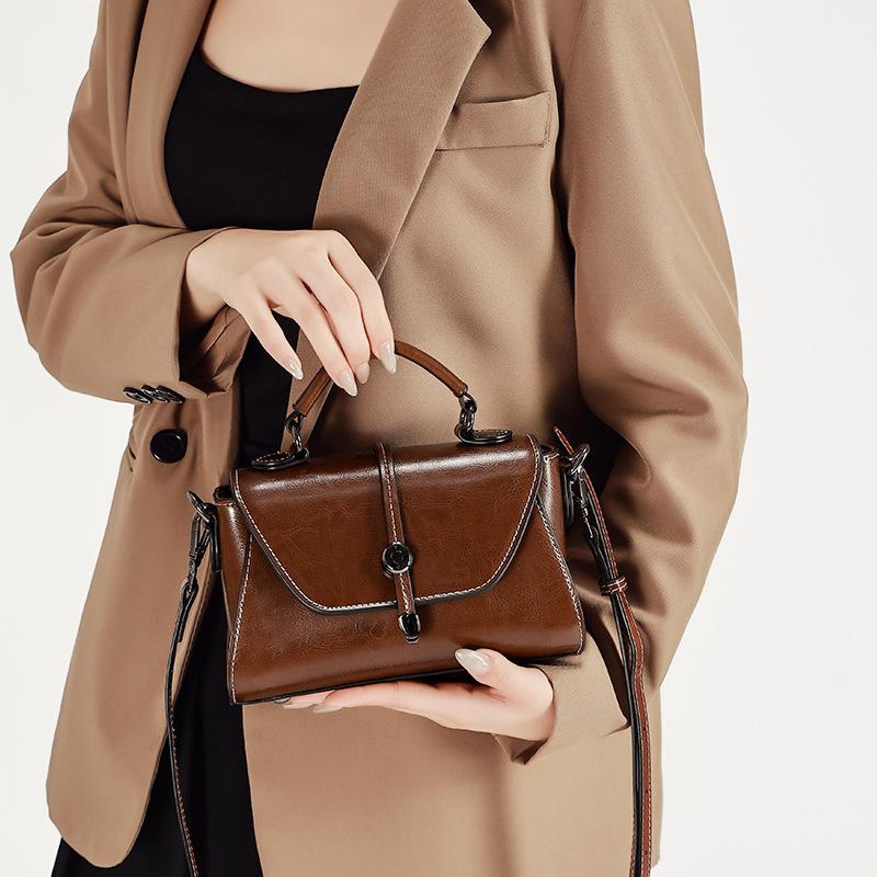 Modische Echtledertasche, Eine High-End-Handtasche für Frauen, Ein Nischendesign, Vielseitige Single-Shoulder-Crossbody-Tasche