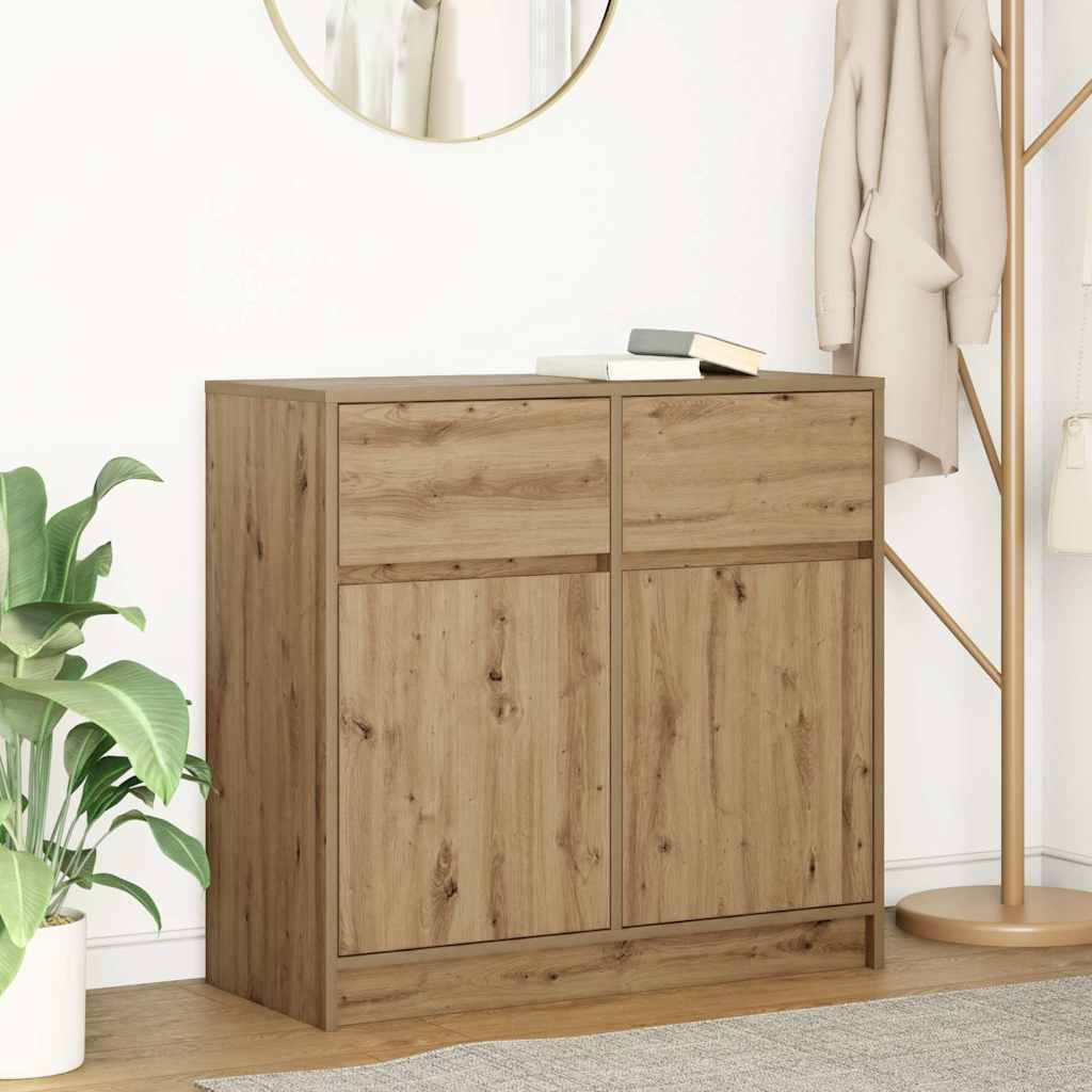 Sideboard with Drawer Artisan Oak Finish 80 x 34 x 76 cm Particleboard