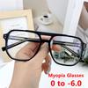 Anti Blue Light Myopia Glasses Fashion Oversized Square Male Frames Prescription Eyeglasses Minus -2-3-6 Computer Glasses