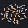 5pcs Stainless Steel Embossed Curved Tube Spacer Beads Necklace Charm Pendant Loose Beads Connectors DIY Jewelry Making Findings