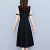 Plus Size Elegant Slimming Dress - Short Sleeve, Two-Piece Look, Summer Fashion.