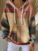 Patchwork Hoodies Checkered Pattern 3D Print Women's Casual Sweatshirts Street Oversized Pullovers Hoodie Female Tops Clothing