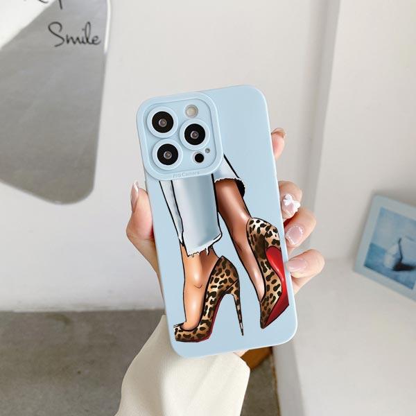 Fashion Lady High Heel Girl Women Coffee Miss Phone Case For iphone 12 11 14 13 15 Pro Max X XS MAX XR SE 2020 7 8 Plus Covers