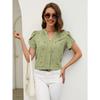 Women's 2026 Summer V-neck Love Petal Sleeve Shirt Temperament Women's Top