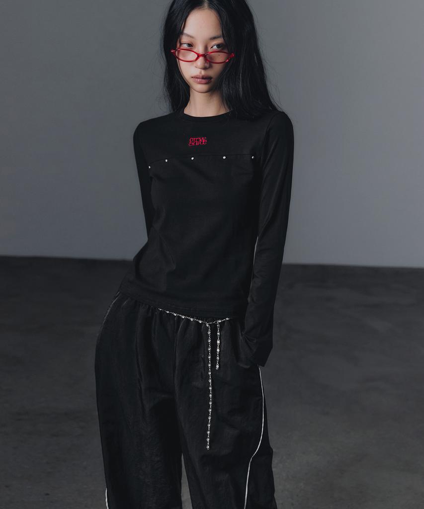 Geulouhaideu Cadit Line Elastic Waist Long Pants