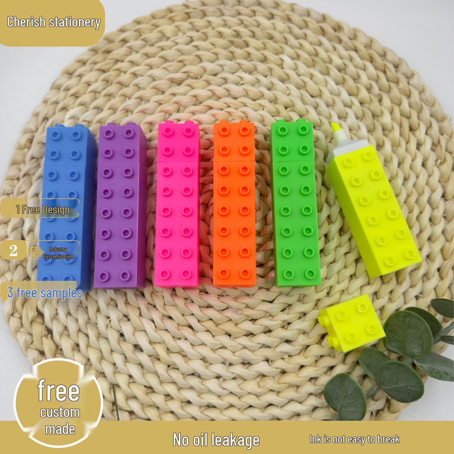 

Большие флуоресцентные акварельные маркеры в форме строительных блоков для детей Chisel Tip зелёный