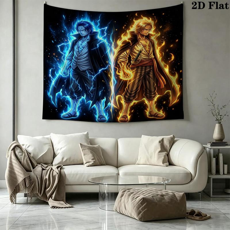 One Piece Poster Wall Tapestry Aesthetic Wall Hanging Printed Fabric Blanket Decorative Tapestries For Bedroom Living Room Home Decor