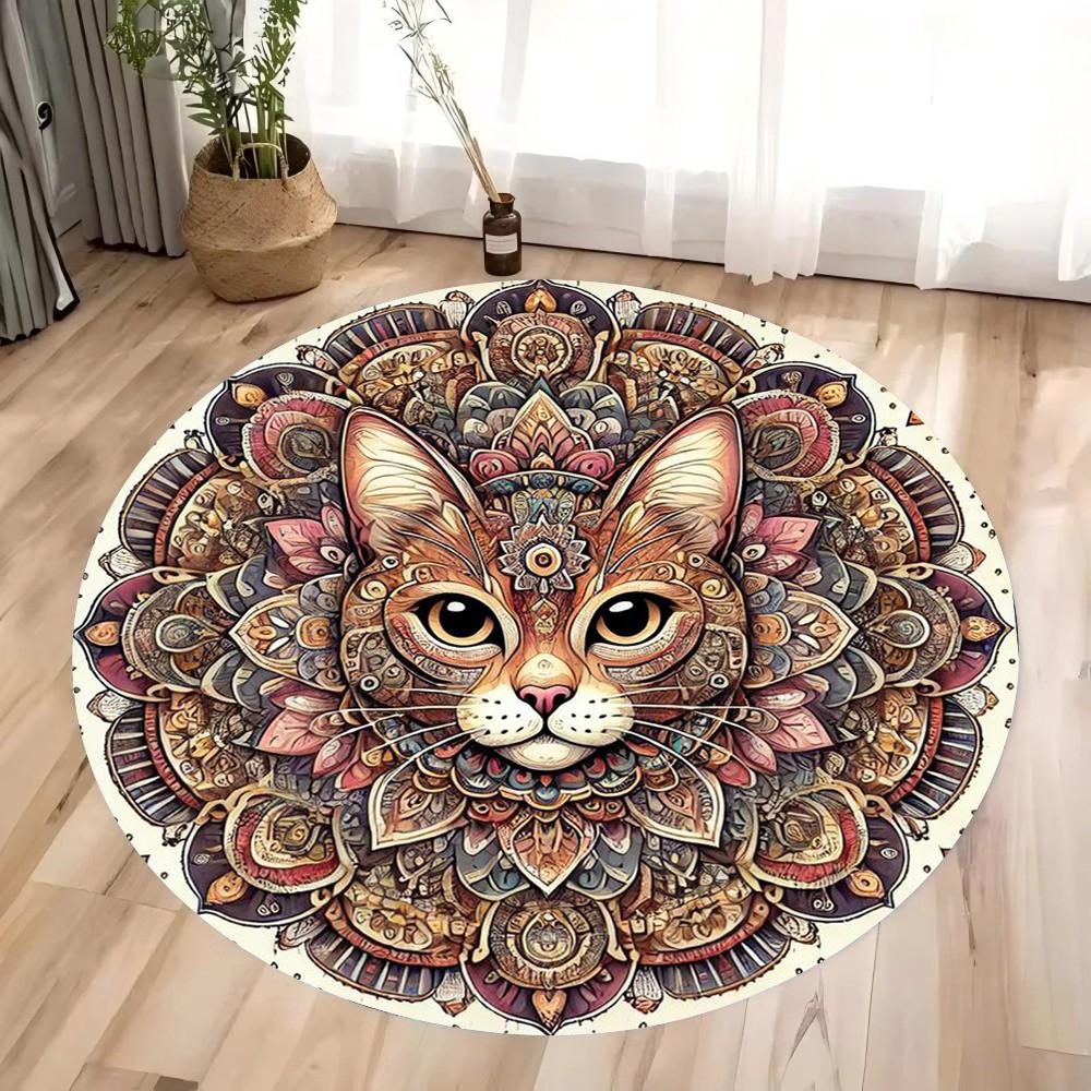 1pc The Retro Bohemian Forest King Circular Printed Carpet Is Inspired By The Mysterious Forest