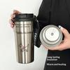 Cute Insulated Coffee Mug St Portable Dual Drink Mouth Women'S High Aesthetic Value Water Cup Heat Preservation Cup