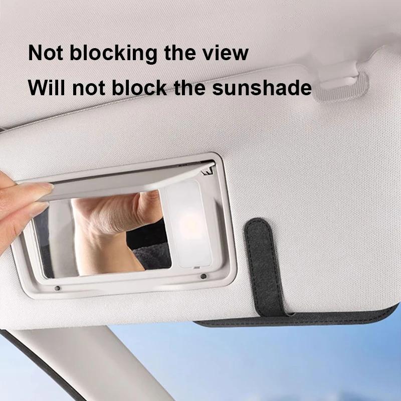 CAER Car Sun Visor Glasses Holder Premium PU Leather Wear-Resistant Sunglasses Protective Box Auto Eyeglasses Storage Case Clip
