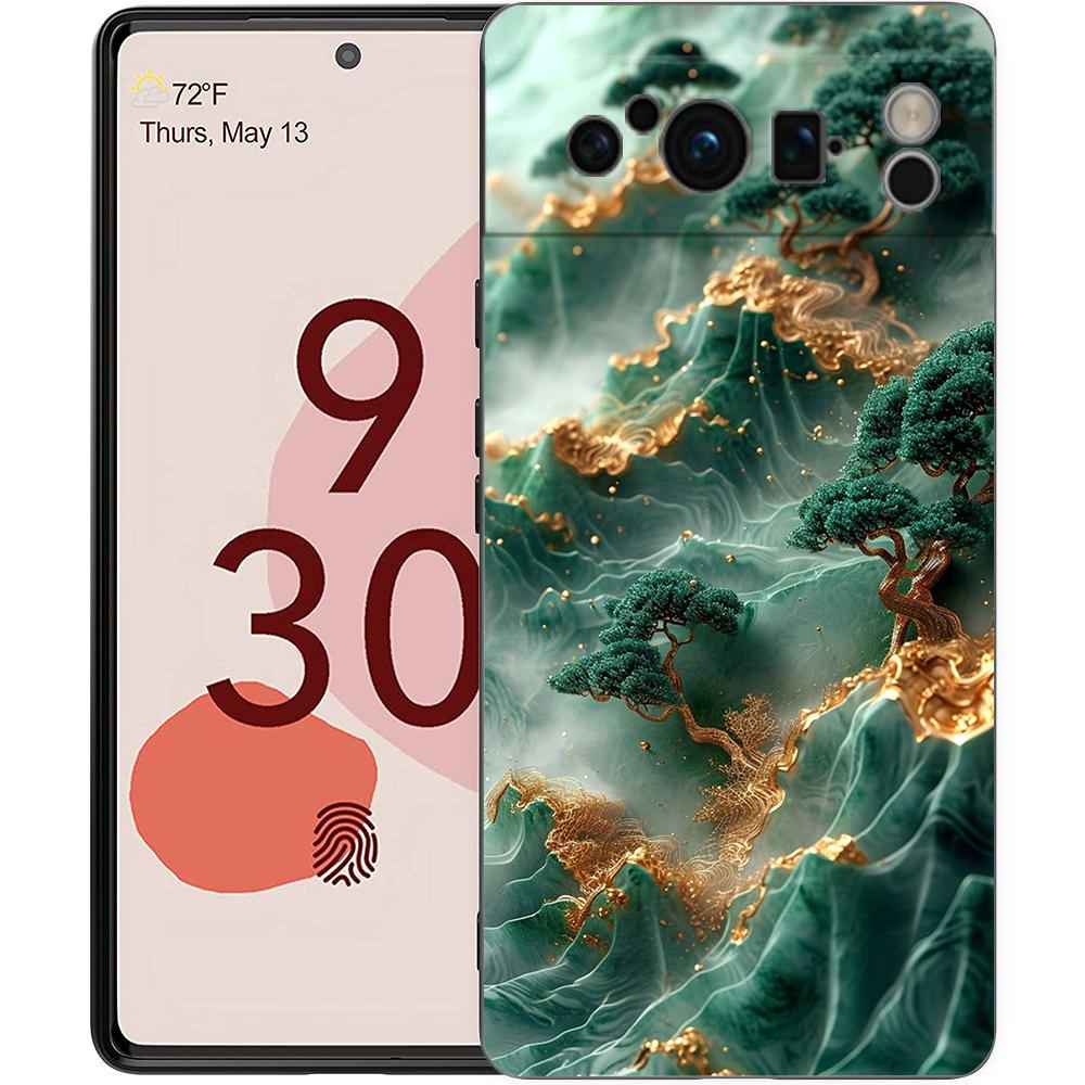 

Чехол для телефона Google Pixel 6 7 8 9 Pro XL 8A 7A 6A Черный чехол Мягкий корпус Пейзажная живопись Pixel 6