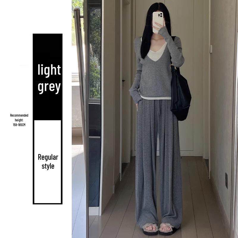 

Женские трикотажные брюки с высокой посадкой в пол - Коллекция весна/осень 2024 XL