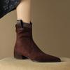 Fashion Ankle Boots for Women Moccasin Non Slip Plus Big Size British Style Booties Hot New In On Offer Goth Y2k Pu 39 Woman Short Shoes