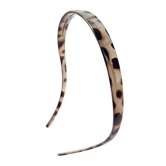 Headband Leopard Print Resin Headband with Anti-Slip Teeth Retro Tortoise Shell