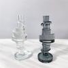 Glas Ornament Geometrische Kristallskulptur Runde Kugel Zylindrischer Stapel Transparent Dekorative Figuren Heimdekoration