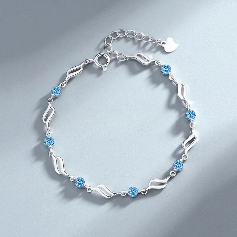 2pcs/set 925 Silver Heart Bracelet Necklace Jewelry Set for Women Korean Adjustable Charm Bracelet Luxury Party Jewelry