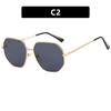 Sunglasses polygonal metal driving new sunglasses trendy seaside travel sunglasses women take pictures