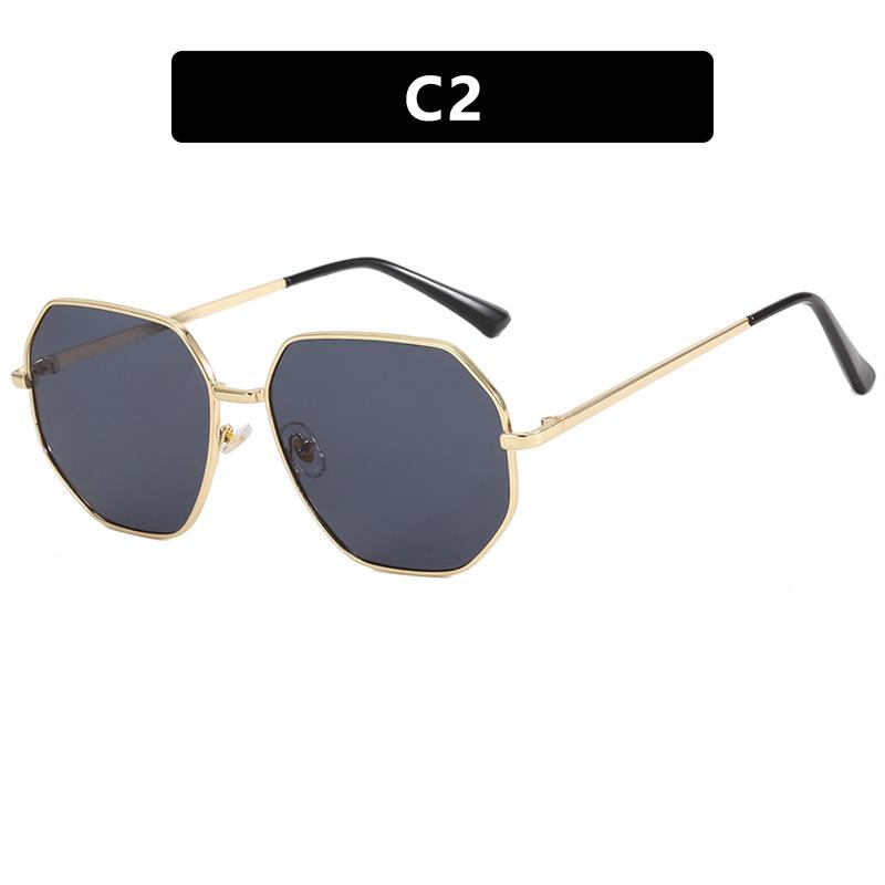 Sunglasses polygonal metal driving new sunglasses trendy seaside travel sunglasses women take pictures