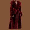 Autumn and winter big fur collar fashion fur coat women's medium and long thickened temperament loose casual coat
