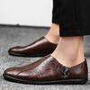 fashion Men Leather Shoes 2024 New Fashion Comfortable Moccasins Sneakers For Men Slip On Men Vulcanize Shoes Leisure Flat Male Loafers