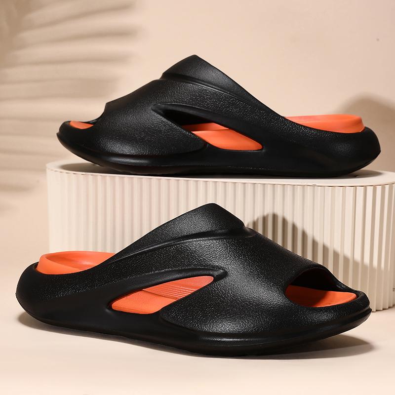 

Новые модные мужские тапочки, домашние уличные сандалии, пляжный дизайн, шлепанцы с толстой мягкой подошвой, мужская повседневная обувь, шлепанцы, домашние тапочки