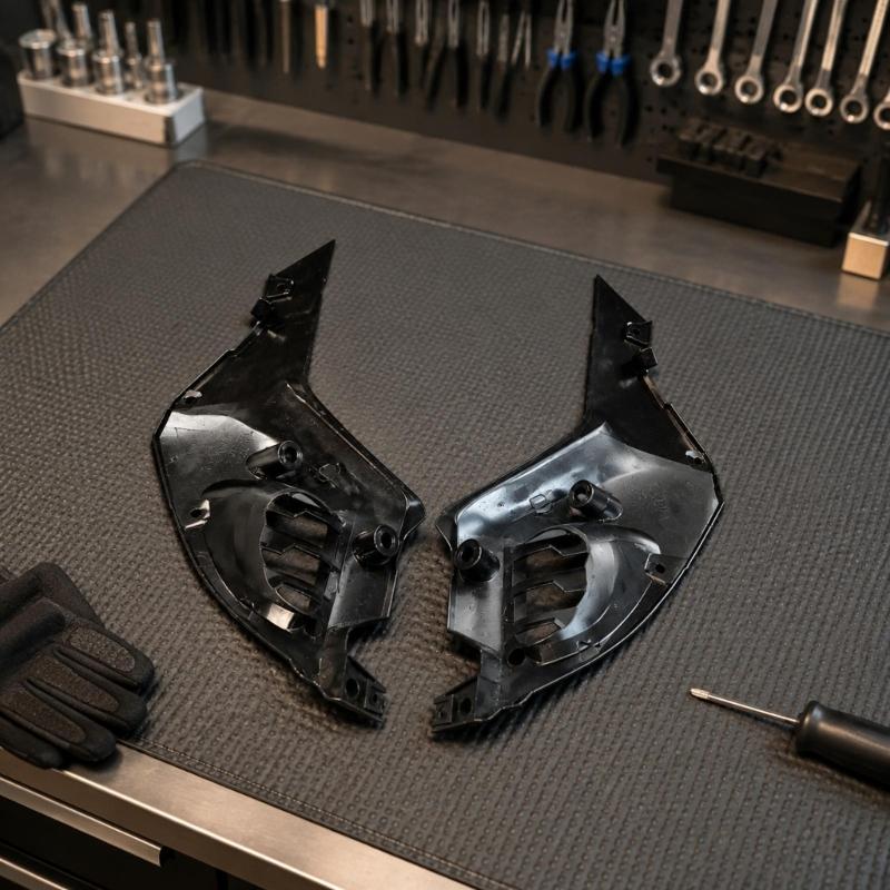 Louvered Motorcycle Side Cover Pair for XADV750 2021-2026, Black ABS Panels with Multiple Visible Attachment Points