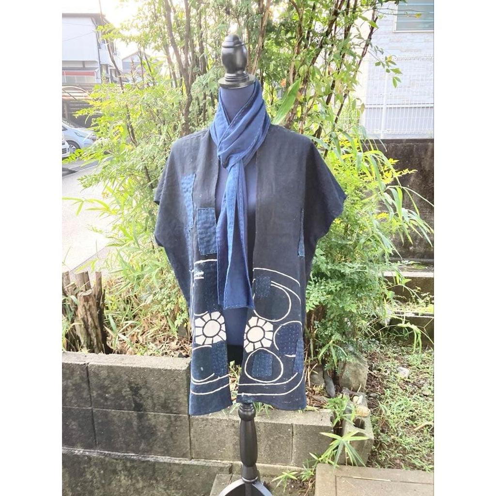 Used C5 Boro Haori Indigo Dyeing Tsutsugaki Patchwork Sashiko Noragi Old Cloth Remake