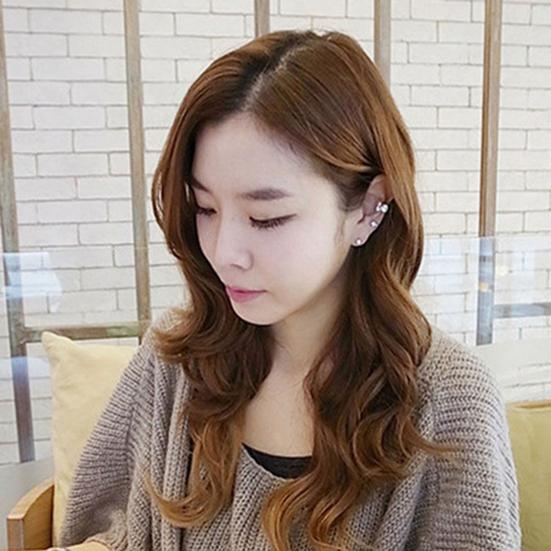 1 Set Earrings Rhinestone Faux Pearl Alloy Exquisite Ear Clip Stud for Women