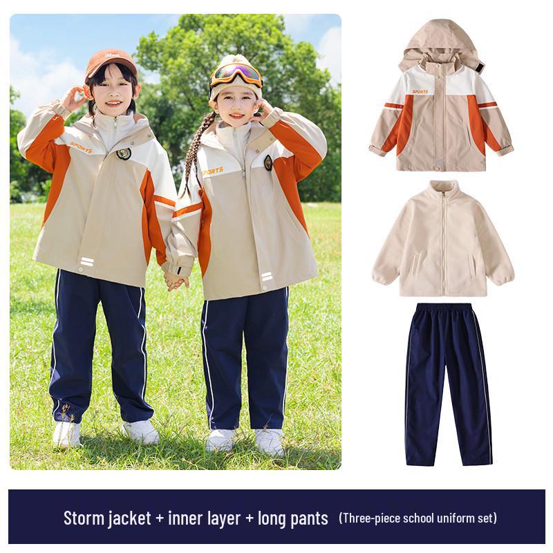 Młodzieżowy Zestaw Sportowy Wiosna & Jesień - 3-częściowy Mundurek dla Uczniów Szkoły Podstawowej, Gimnazjum i Przedszkola