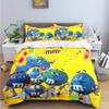 Ensembles de literie avec impression du logo M&M's au chocolat Mode Ensemble de literie Exquis Housse de couette Ensemble couette Lit Ensemble de literie Cadeau de Luxe