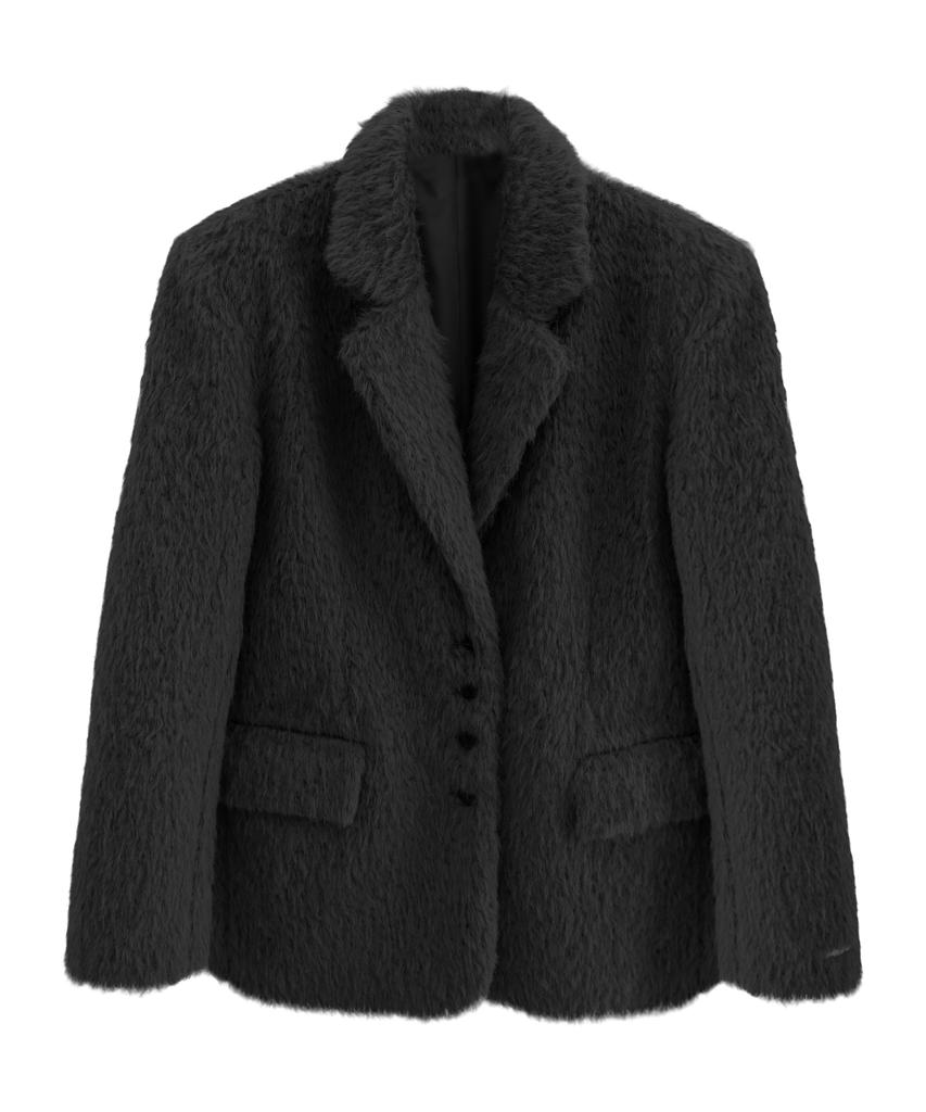 Vivacious Elizabeth Boucle Blazer Gray
