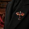 Dragon Lapel Pin 2Pcs Rhinestone Flying Brooch, Western Winged Pin, Alloy Brooch Sweater Cardigan Coat Suit Scarf Decor, Men Jewelry Accessories Clip