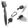 Brosse de nettoyage pour club de golf avec mousqueton et poils en nylon, outil de nettoyage de brosse pour équipement de golf portable et réutilisable