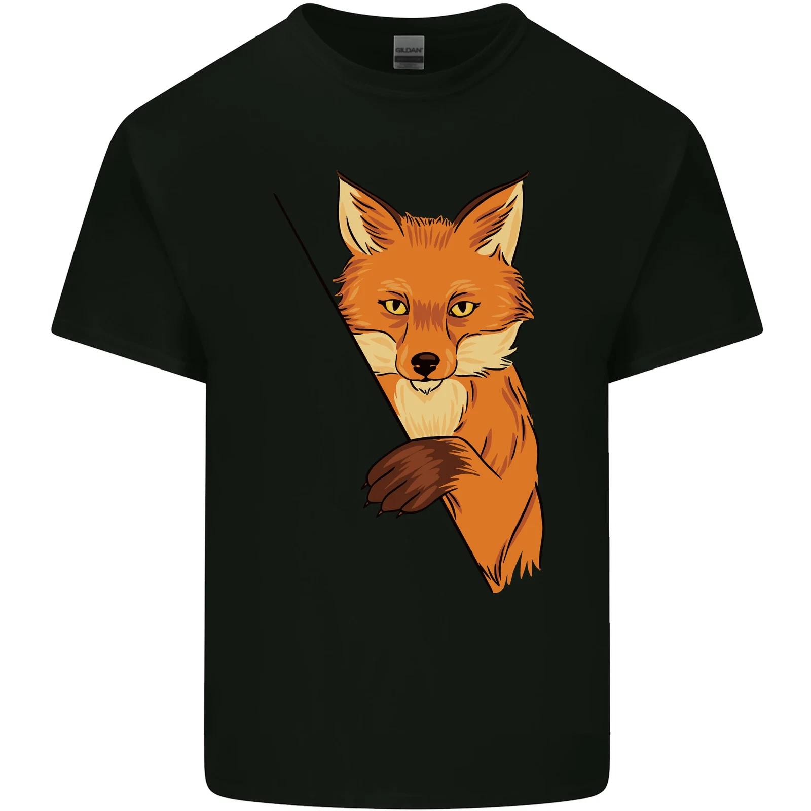 An Orange Fox Illustration Kids T-Shirt Childrens L