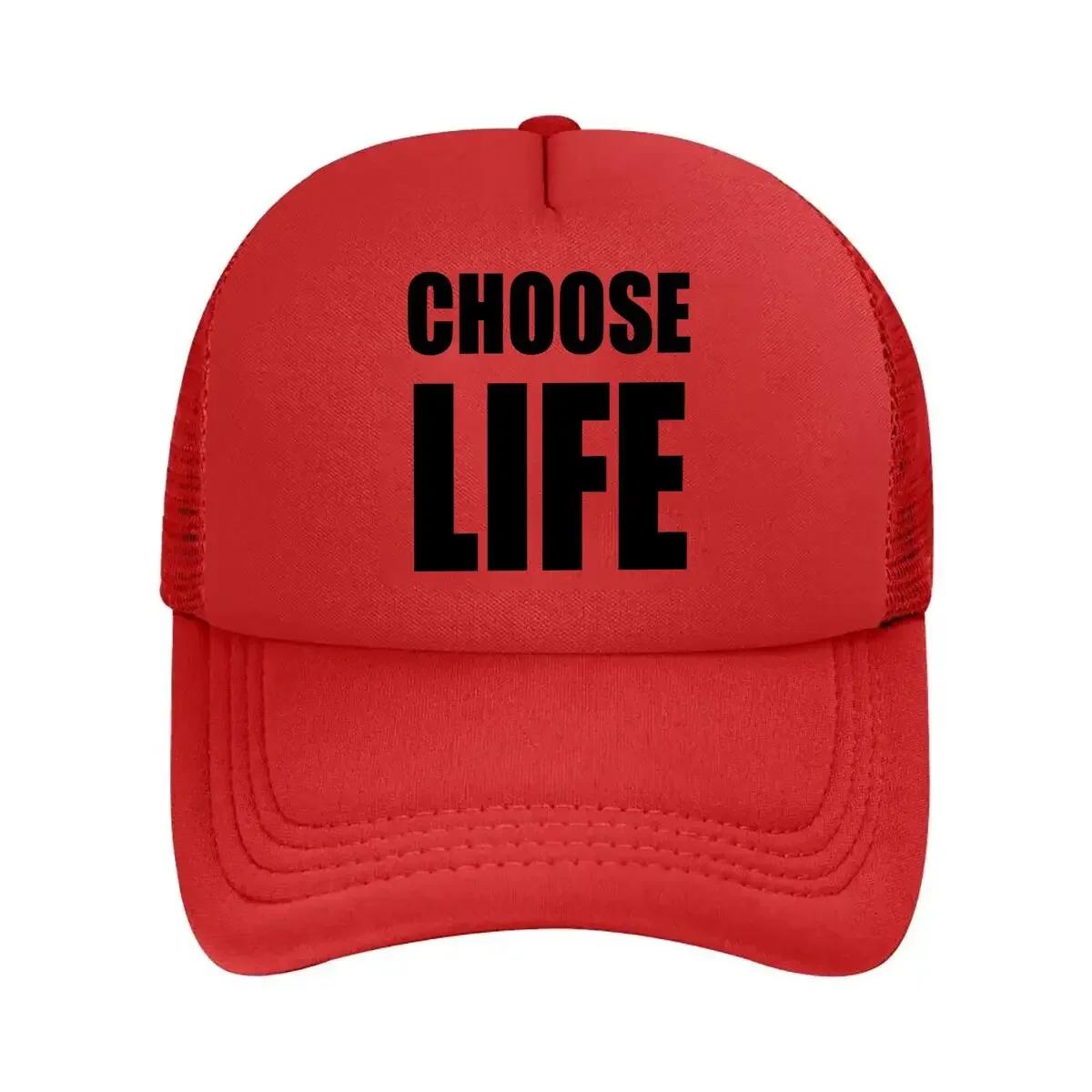 Choose Life  Bold Typography Motivational Statement for Positivity or 90s Nostalgia Mesh Baseball Cap One Size